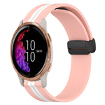 20mm Folding Magnetic Clasp Silicone Watch Band, For Garmin Forerunner 55, For Garmin Venu, For Garmin Venu SQ, For Garminmove Luxe