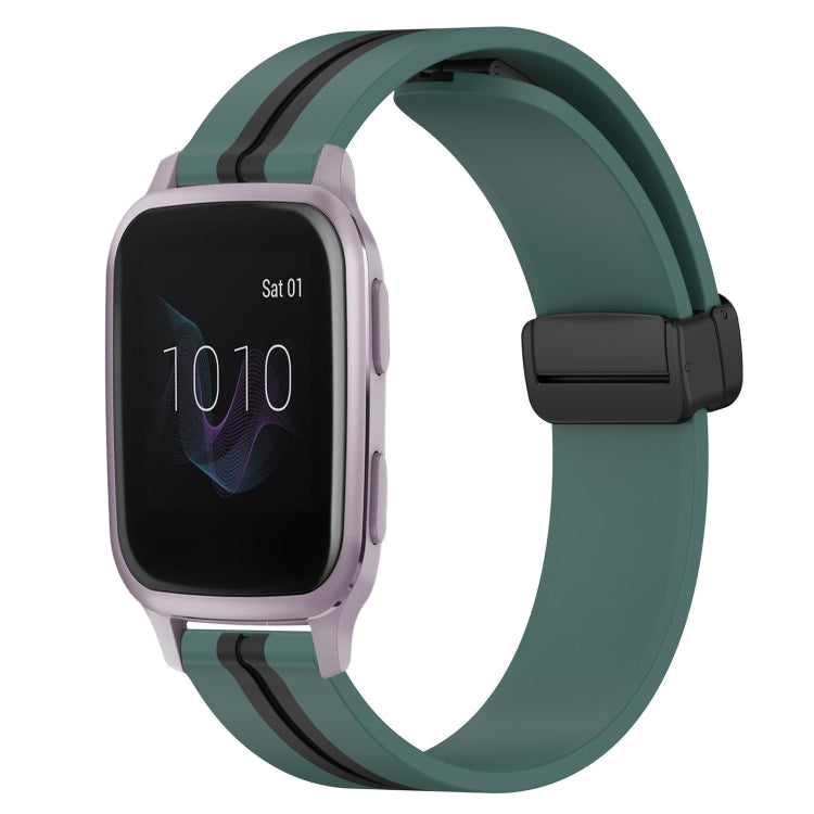 20mm Folding Magnetic Clasp Silicone Watch Band, For Garmin Forerunner 55, For Garmin Venu, For Garmin Venu SQ, For Garminmove Luxe
