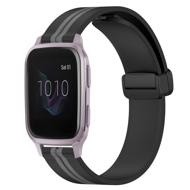 20mm Folding Magnetic Clasp Silicone Watch Band, For Garmin Forerunner 55, For Garmin Venu, For Garmin Venu SQ, For Garminmove Luxe