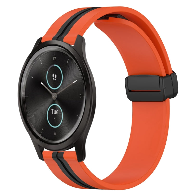 20mm Folding Magnetic Clasp Silicone Watch Band, For Garmin Garminmove Style, For Garmin Forerunner 645 Music, For Garmin Forerunner Sq2, For Garmin Forerunner Sq2 Music