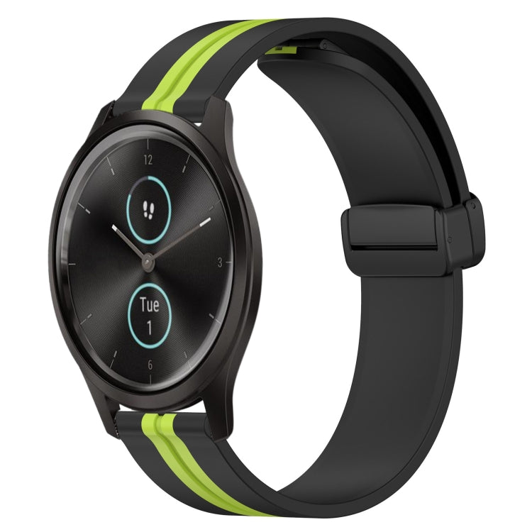 20mm Folding Magnetic Clasp Silicone Watch Band, For Garmin Garminmove Style, For Garmin Forerunner 645 Music, For Garmin Forerunner Sq2, For Garmin Forerunner Sq2 Music
