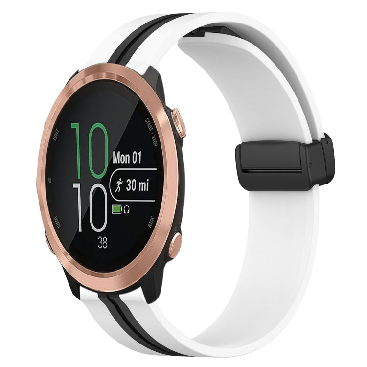 20mm Folding Magnetic Clasp Silicone Watch Band, For Garmin Garminmove Style, For Garmin Forerunner 645 Music, For Garmin Forerunner Sq2, For Garmin Forerunner Sq2 Music