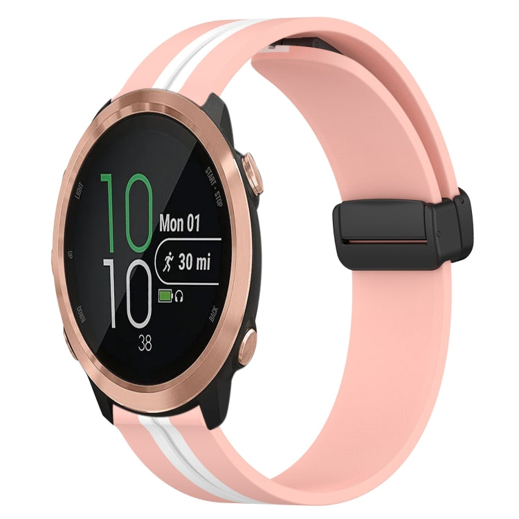 20mm Folding Magnetic Clasp Silicone Watch Band, For Garmin Garminmove Style, For Garmin Forerunner 645 Music, For Garmin Forerunner Sq2, For Garmin Forerunner Sq2 Music