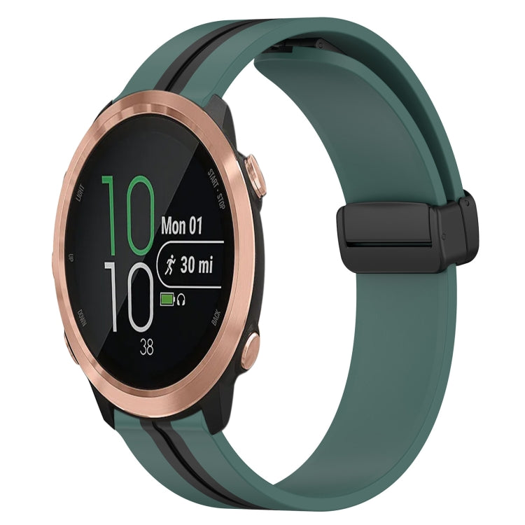 20mm Folding Magnetic Clasp Silicone Watch Band, For Garmin Garminmove Style, For Garmin Forerunner 645 Music, For Garmin Forerunner Sq2, For Garmin Forerunner Sq2 Music