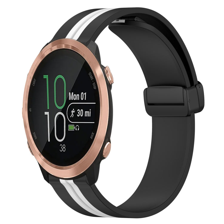 20mm Folding Magnetic Clasp Silicone Watch Band, For Garmin Garminmove Style, For Garmin Forerunner 645 Music, For Garmin Forerunner Sq2, For Garmin Forerunner Sq2 Music