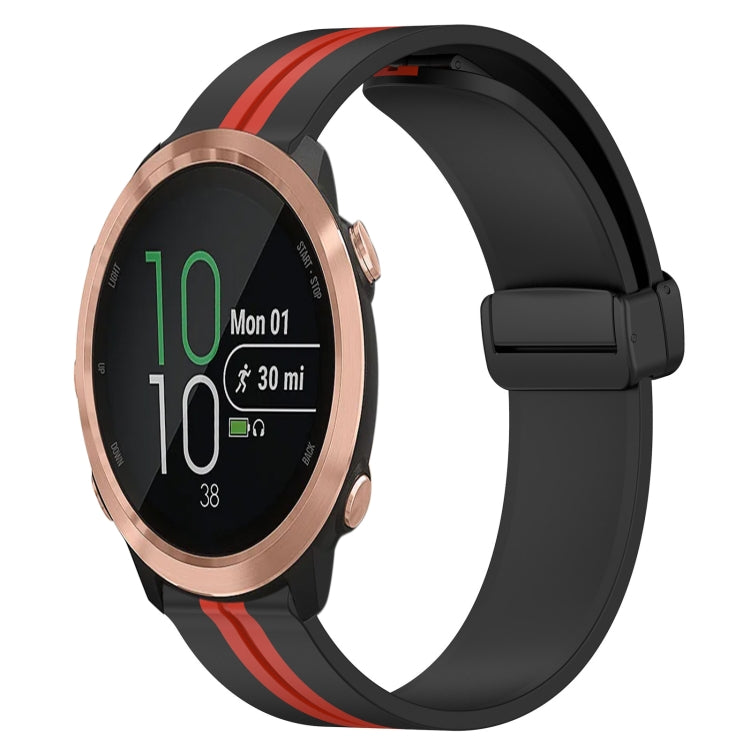 20mm Folding Magnetic Clasp Silicone Watch Band, For Garmin Garminmove Style, For Garmin Forerunner 645 Music, For Garmin Forerunner Sq2, For Garmin Forerunner Sq2 Music