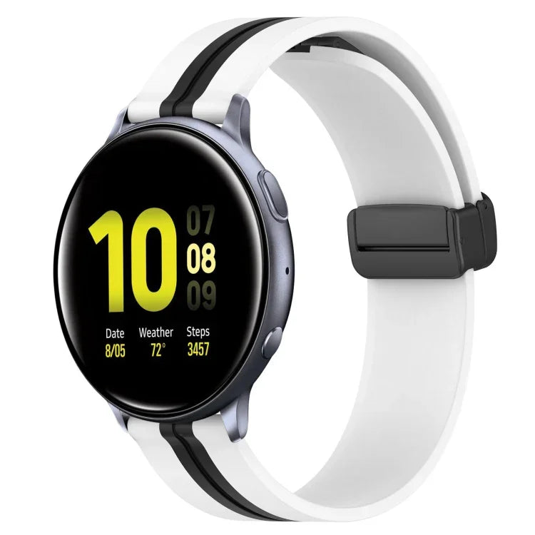 สายรัดนาฬิกาซิลิโคนพับได้พร้อมตัวล็อกแม่เหล็ก 20mm สำหรับ Samsung Galaxy Watch Active 2 40mm, สำหรับ Samsung Galaxy Watch Active 2 44mm, สำหรับ Samsung Galaxy Watch 42mm