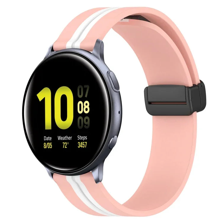 สายรัดนาฬิกาซิลิโคนพับได้พร้อมตัวล็อกแม่เหล็ก 20mm สำหรับ Samsung Galaxy Watch Active 2 40mm, สำหรับ Samsung Galaxy Watch Active 2 44mm, สำหรับ Samsung Galaxy Watch 42mm