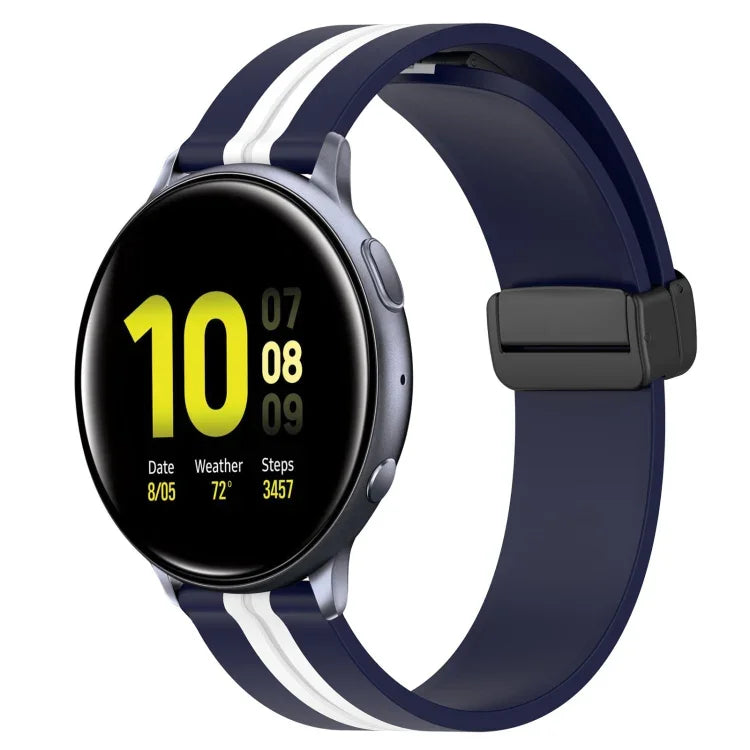 สายรัดนาฬิกาซิลิโคนพับได้พร้อมตัวล็อกแม่เหล็ก 20mm สำหรับ Samsung Galaxy Watch Active 2 40mm, สำหรับ Samsung Galaxy Watch Active 2 44mm, สำหรับ Samsung Galaxy Watch 42mm