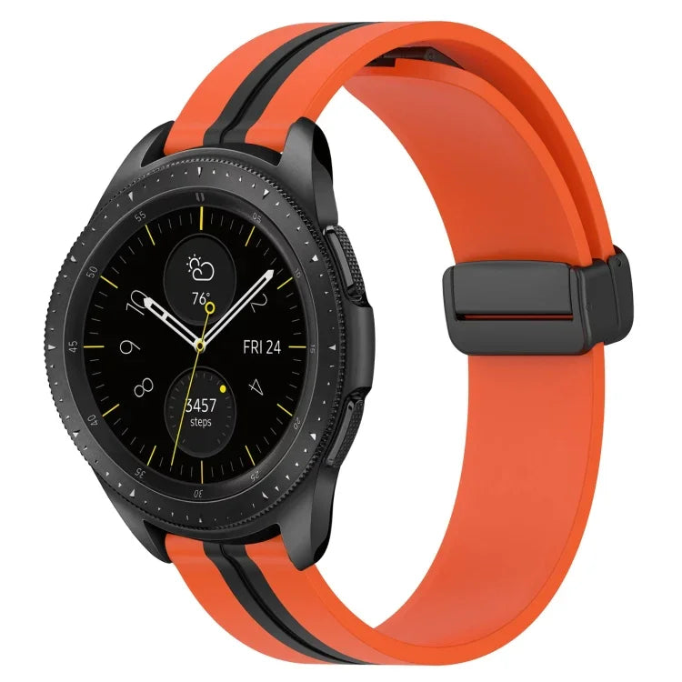 สายรัดนาฬิกาซิลิโคนพับได้พร้อมตัวล็อกแม่เหล็ก 20mm สำหรับ Samsung Galaxy Watch Active 2 40mm, สำหรับ Samsung Galaxy Watch Active 2 44mm, สำหรับ Samsung Galaxy Watch 42mm