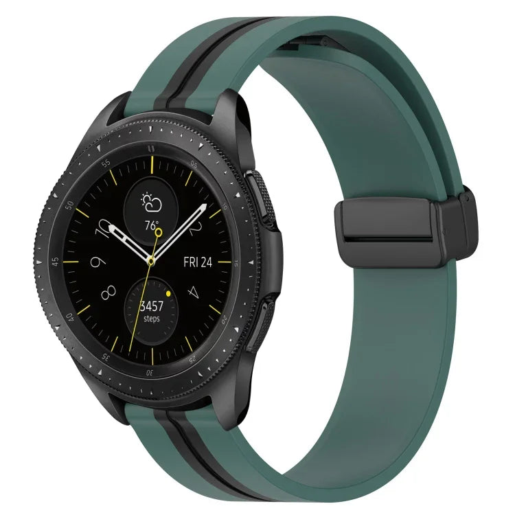 สายรัดนาฬิกาซิลิโคนพับได้พร้อมตัวล็อกแม่เหล็ก 20mm สำหรับ Samsung Galaxy Watch Active 2 40mm, สำหรับ Samsung Galaxy Watch Active 2 44mm, สำหรับ Samsung Galaxy Watch 42mm