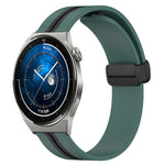 20mm Folding Magnetic Clasp Silicone Watch Band, For Huawei Watch GT3 Pro 43mm, For Huawei Watch GT3 42mm, For Huawei Watch GT2 42mm, For Huawei Watch 2