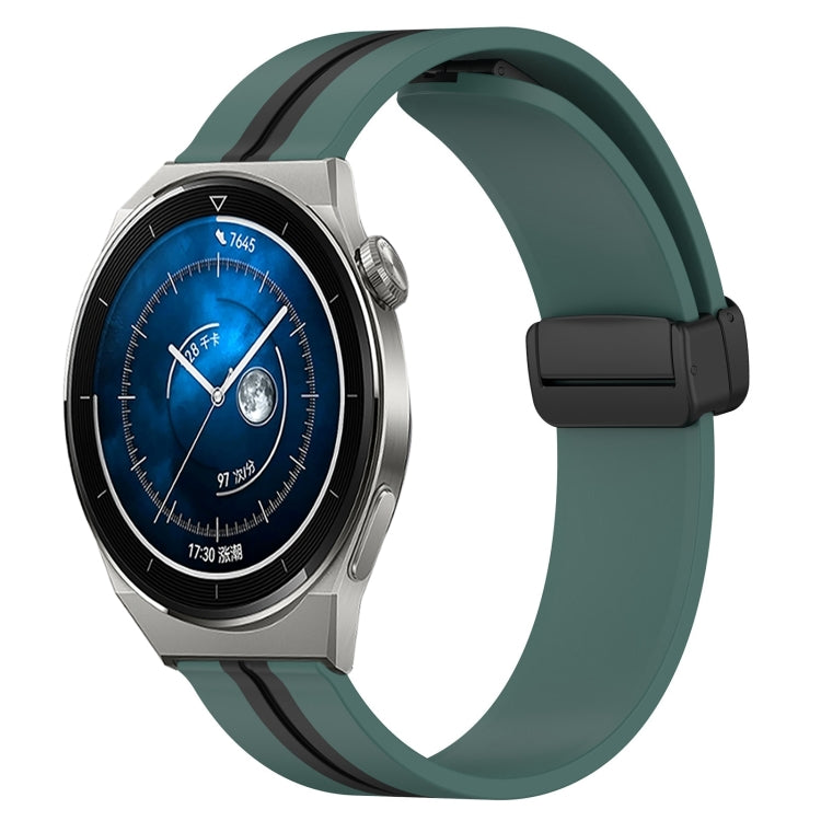 20mm Folding Magnetic Clasp Silicone Watch Band, For Huawei Watch GT3 Pro 43mm, For Huawei Watch GT3 42mm, For Huawei Watch GT2 42mm, For Huawei Watch 2