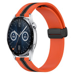 20mm Folding Magnetic Clasp Silicone Watch Band, For Huawei Watch GT3 Pro 43mm, For Huawei Watch GT3 42mm, For Huawei Watch GT2 42mm, For Huawei Watch 2