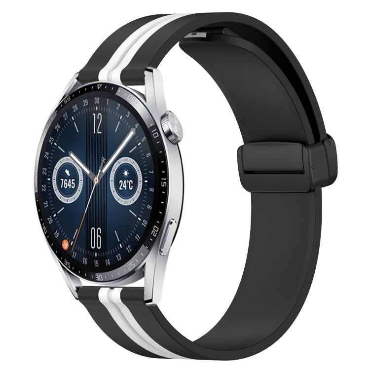 20mm Folding Magnetic Clasp Silicone Watch Band, For Huawei Watch GT3 Pro 43mm, For Huawei Watch GT3 42mm, For Huawei Watch GT2 42mm, For Huawei Watch 2