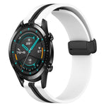 20mm Folding Magnetic Clasp Silicone Watch Band, For Huawei Watch GT3 Pro 43mm, For Huawei Watch GT3 42mm, For Huawei Watch GT2 42mm, For Huawei Watch 2