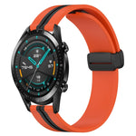 20mm Folding Magnetic Clasp Silicone Watch Band, For Huawei Watch GT3 Pro 43mm, For Huawei Watch GT3 42mm, For Huawei Watch GT2 42mm, For Huawei Watch 2