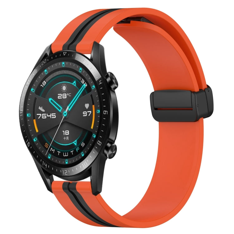 20mm Folding Magnetic Clasp Silicone Watch Band, For Huawei Watch GT3 Pro 43mm, For Huawei Watch GT3 42mm, For Huawei Watch GT2 42mm, For Huawei Watch 2