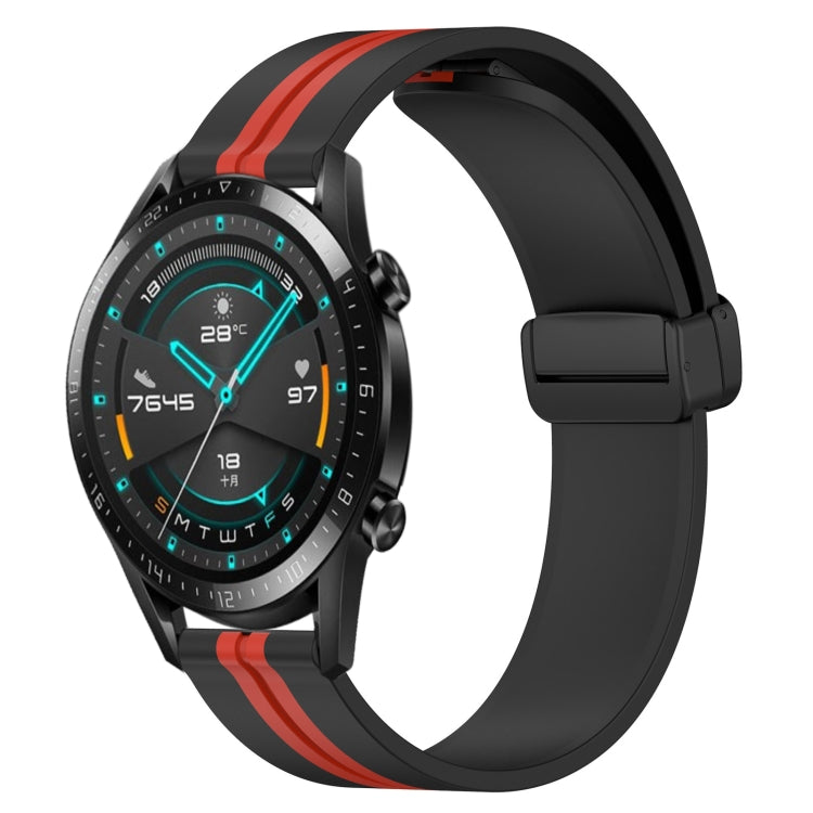 20mm Folding Magnetic Clasp Silicone Watch Band, For Huawei Watch GT3 Pro 43mm, For Huawei Watch GT3 42mm, For Huawei Watch GT2 42mm, For Huawei Watch 2