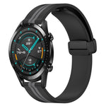 20mm Folding Magnetic Clasp Silicone Watch Band, For Huawei Watch GT3 Pro 43mm, For Huawei Watch GT3 42mm, For Huawei Watch GT2 42mm, For Huawei Watch 2
