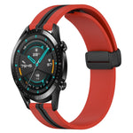 20mm Folding Magnetic Clasp Silicone Watch Band, For Huawei Watch GT3 Pro 43mm, For Huawei Watch GT3 42mm, For Huawei Watch GT2 42mm, For Huawei Watch 2
