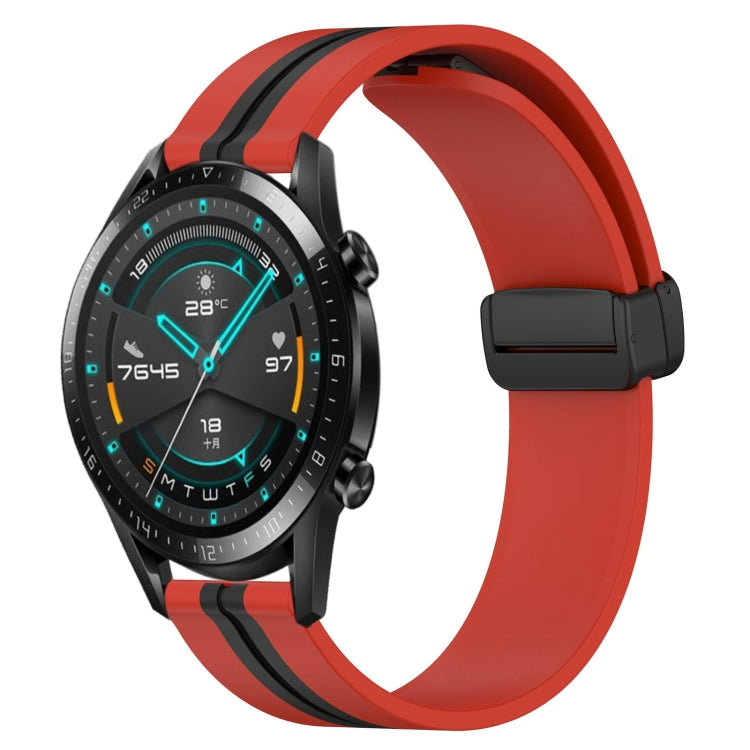 20mm Folding Magnetic Clasp Silicone Watch Band, For Huawei Watch GT3 Pro 43mm, For Huawei Watch GT3 42mm, For Huawei Watch GT2 42mm, For Huawei Watch 2