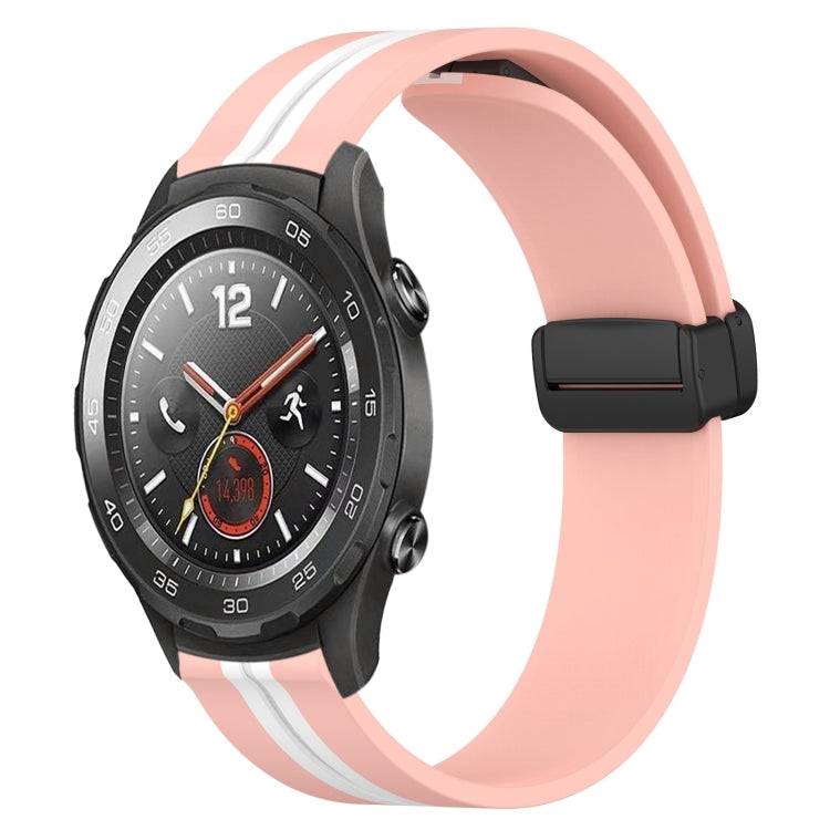 20mm Folding Magnetic Clasp Silicone Watch Band, For Huawei Watch GT3 Pro 43mm, For Huawei Watch GT3 42mm, For Huawei Watch GT2 42mm, For Huawei Watch 2