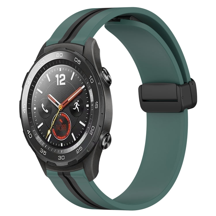 20mm Folding Magnetic Clasp Silicone Watch Band, For Huawei Watch GT3 Pro 43mm, For Huawei Watch GT3 42mm, For Huawei Watch GT2 42mm, For Huawei Watch 2