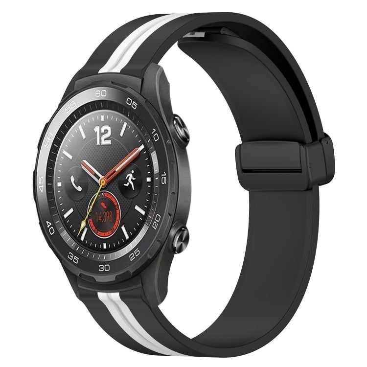 20mm Folding Magnetic Clasp Silicone Watch Band, For Huawei Watch GT3 Pro 43mm, For Huawei Watch GT3 42mm, For Huawei Watch GT2 42mm, For Huawei Watch 2