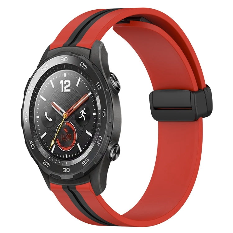 20mm Folding Magnetic Clasp Silicone Watch Band, For Huawei Watch GT3 Pro 43mm, For Huawei Watch GT3 42mm, For Huawei Watch GT2 42mm, For Huawei Watch 2
