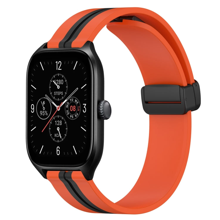 20mm Folding Magnetic Clasp Silicone Watch Band, For Amazfit GTS 4, For Amazfit GTS 3, For Amazfit GTS 2 Mini, For Amazfit GTS 2