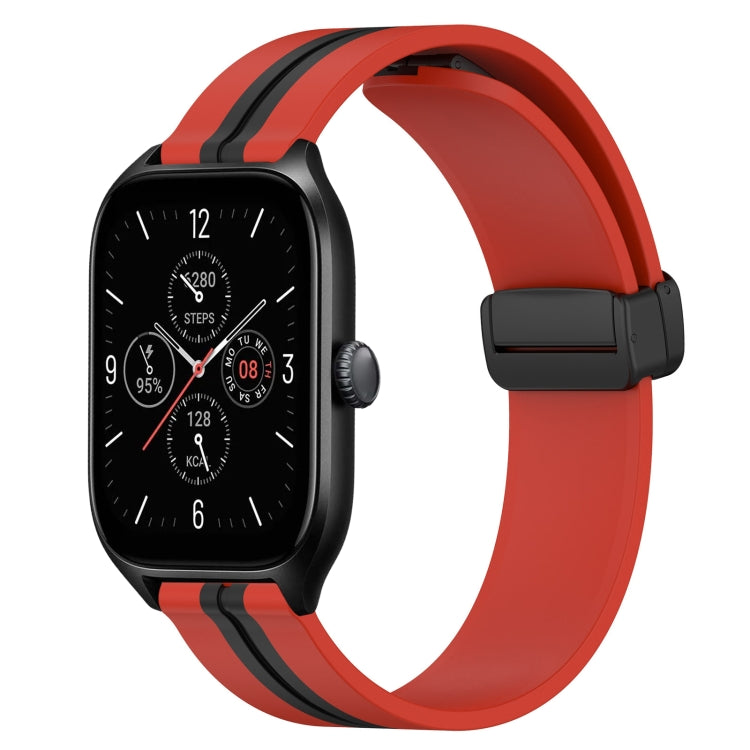 20mm Folding Magnetic Clasp Silicone Watch Band, For Amazfit GTS 4, For Amazfit GTS 3, For Amazfit GTS 2 Mini, For Amazfit GTS 2