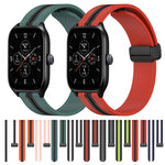 20mm Folding Magnetic Clasp Silicone Watch Band, For Amazfit GTS 4, For Amazfit GTS 3, For Amazfit GTS 2 Mini, For Amazfit GTS 2