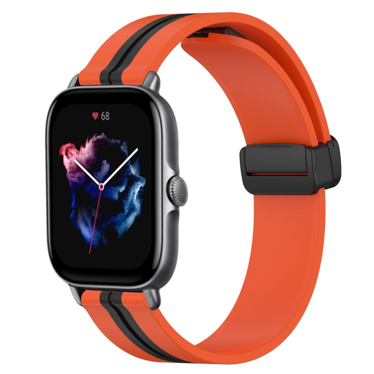 20mm Folding Magnetic Clasp Silicone Watch Band, For Amazfit GTS 4, For Amazfit GTS 3, For Amazfit GTS 2 Mini, For Amazfit GTS 2