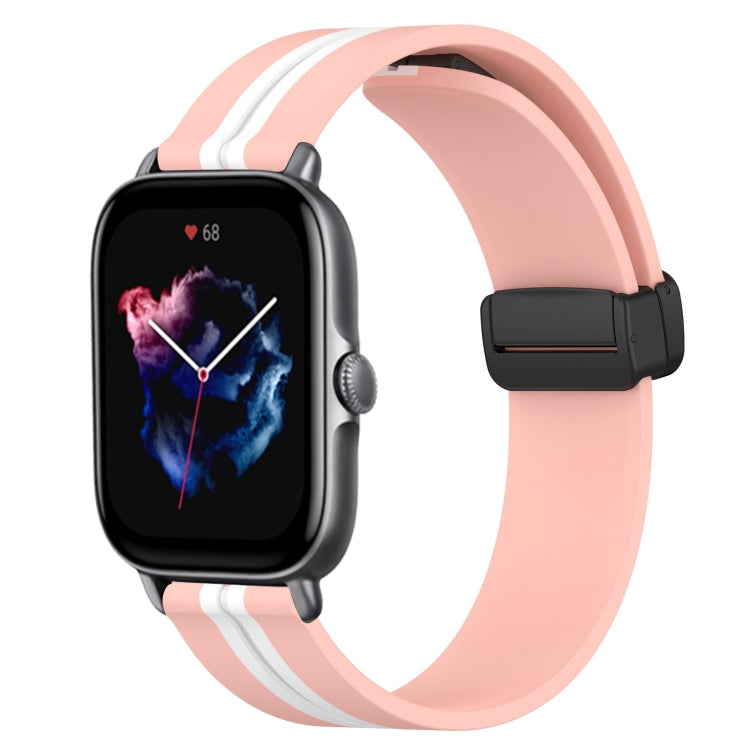 20mm Folding Magnetic Clasp Silicone Watch Band, For Amazfit GTS 4, For Amazfit GTS 3, For Amazfit GTS 2 Mini, For Amazfit GTS 2
