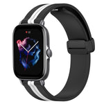 20mm Folding Magnetic Clasp Silicone Watch Band, For Amazfit GTS 4, For Amazfit GTS 3, For Amazfit GTS 2 Mini, For Amazfit GTS 2