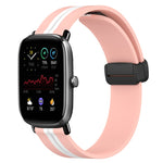 20mm Folding Magnetic Clasp Silicone Watch Band, For Amazfit GTS 4, For Amazfit GTS 3, For Amazfit GTS 2 Mini, For Amazfit GTS 2