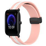 20mm Folding Magnetic Clasp Silicone Watch Band, For Amazfit GTS, For Amazfit GTR 42mm, For Amazfit Pop Pro, For Amazfit Pop
