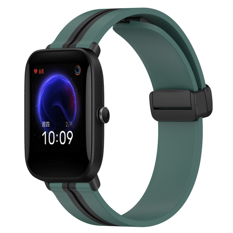 20mm Folding Magnetic Clasp Silicone Watch Band, For Amazfit GTS, For Amazfit GTR 42mm, For Amazfit Pop Pro, For Amazfit Pop