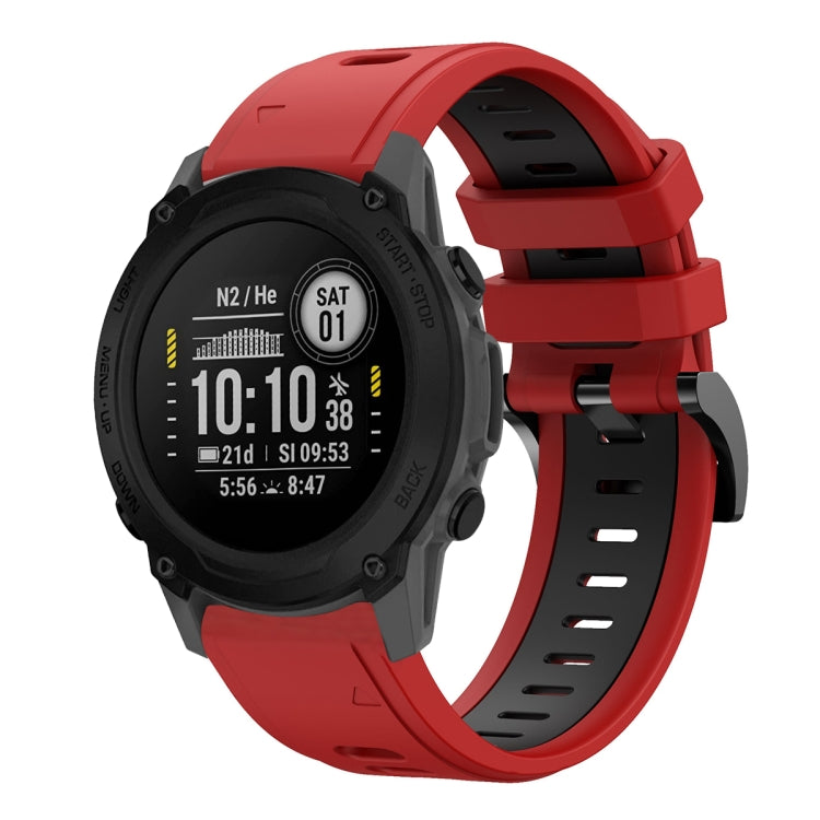 22mm Two-Color Sports Silicone Watch Band, For Garmin Instinct, For Garmin Descent G1