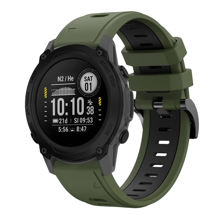22mm Two-Color Sports Silicone Watch Band, For Garmin Instinct, For Garmin Descent G1