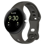 สายซิลิโคนสีทึบปุ่มผีเสื้อทรงหยดน้ำบาง สำหรับ Google Pixel Watch 4 / 3 / 2 / 1 41 มม.