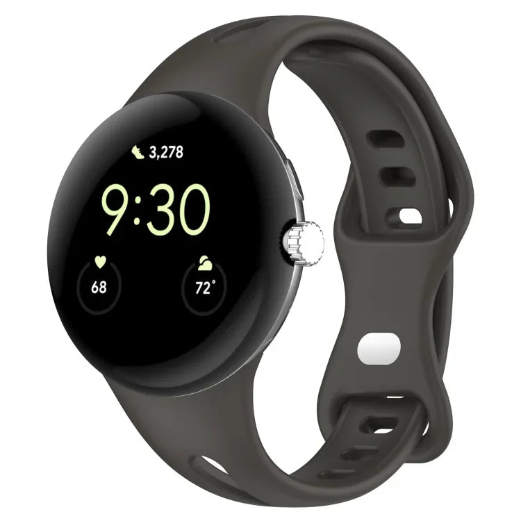 สายซิลิโคนสีทึบปุ่มผีเสื้อทรงหยดน้ำบาง สำหรับ Google Pixel Watch 4 / 3 / 2 / 1 41 มม.