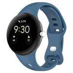 สายซิลิโคนสีทึบปุ่มผีเสื้อทรงหยดน้ำบาง สำหรับ Google Pixel Watch 4 / 3 / 2 / 1 41 มม.