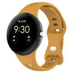 สายซิลิโคนสีทึบปุ่มผีเสื้อทรงหยดน้ำบาง สำหรับ Google Pixel Watch 4 / 3 / 2 / 1 41 มม.