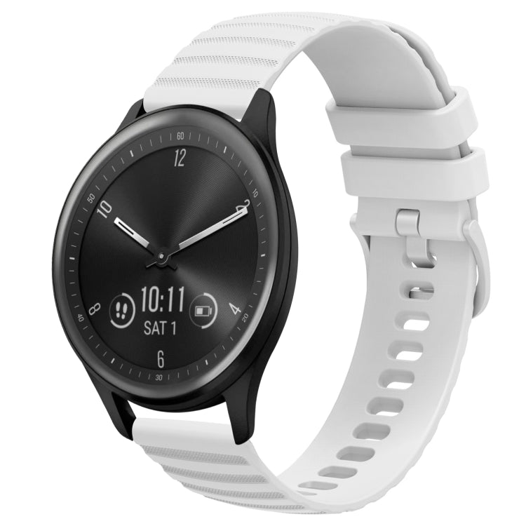 20mm Wavy Dot Pattern Solid Color Silicone Watch Band, For Garmin Vivomove Sport, For Garmin Venu 2 Plus, For Garmin Forerunner Sq2, For Garmin Forerunner Sq2 Music