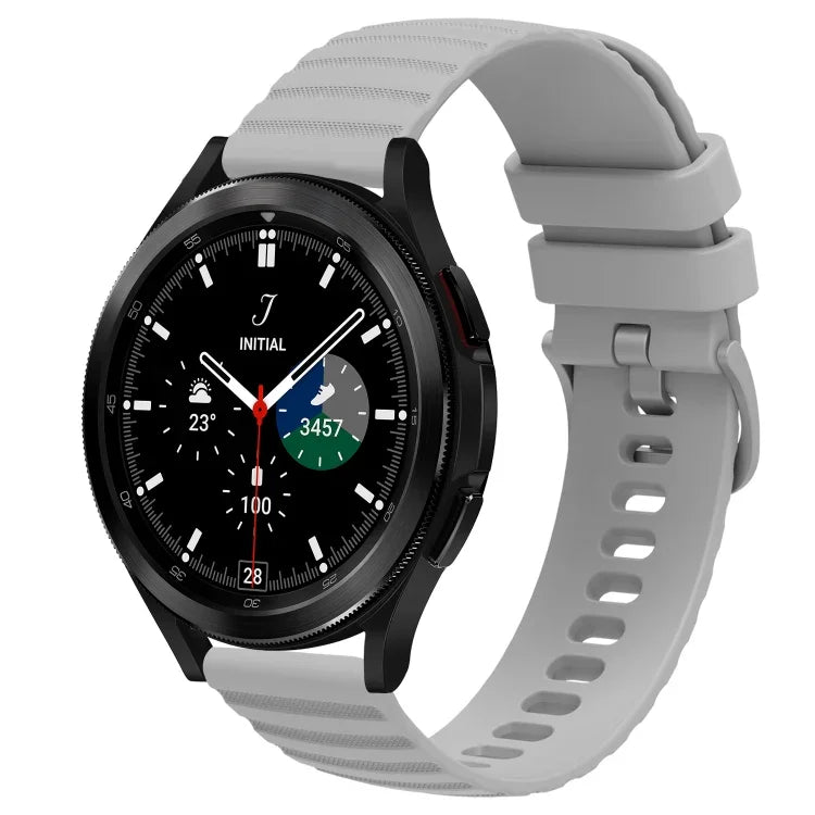 สายซิลิโคนลายจุดคลื่นสีพื้น 20mm สำหรับ Samsung Galaxy Watch 4 Classic 42mm, สำหรับ Samsung Galaxy Watch 4 Classic 46mm, สำหรับ Samsung Galaxy Watch Active 2 40mm, สำหรับ Samsung Galaxy Watch Active 2 44mm