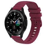 สายซิลิโคนลายจุดคลื่นสีพื้น 20mm สำหรับ Samsung Galaxy Watch 4 Classic 42mm, สำหรับ Samsung Galaxy Watch 4 Classic 46mm, สำหรับ Samsung Galaxy Watch Active 2 40mm, สำหรับ Samsung Galaxy Watch Active 2 44mm