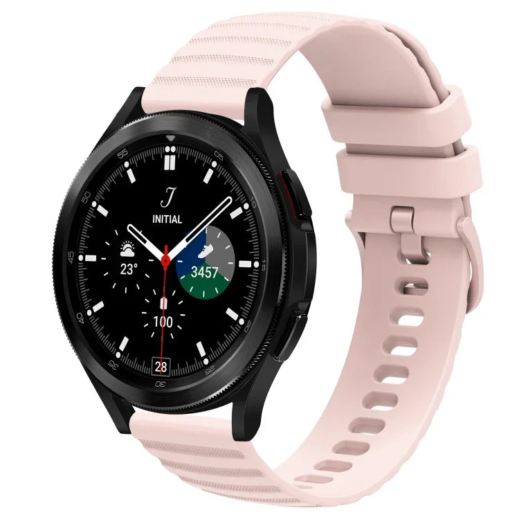 สายซิลิโคนลายจุดคลื่นสีพื้น 20mm สำหรับ Samsung Galaxy Watch 4 Classic 42mm, สำหรับ Samsung Galaxy Watch 4 Classic 46mm, สำหรับ Samsung Galaxy Watch Active 2 40mm, สำหรับ Samsung Galaxy Watch Active 2 44mm