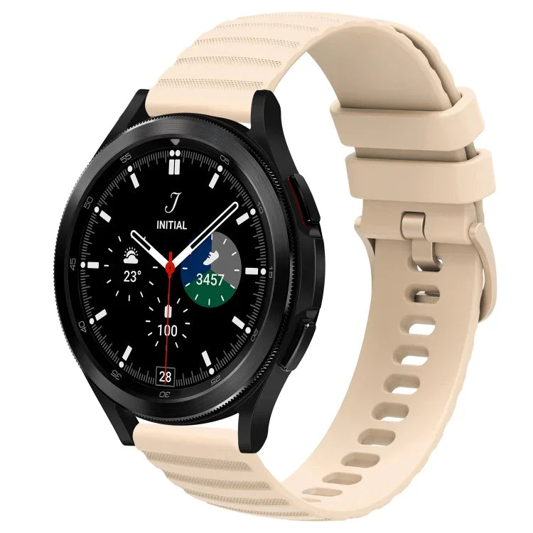 สายซิลิโคนลายจุดคลื่นสีพื้น 20mm สำหรับ Samsung Galaxy Watch 4 Classic 42mm, สำหรับ Samsung Galaxy Watch 4 Classic 46mm, สำหรับ Samsung Galaxy Watch Active 2 40mm, สำหรับ Samsung Galaxy Watch Active 2 44mm